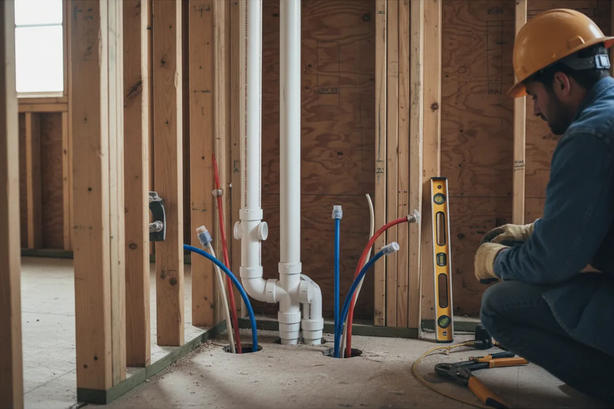 Drain and supply rough-in during Garbage Disposal Repair in Portland
